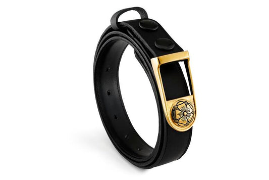 Herrebelte m/forgylt sølvspenne